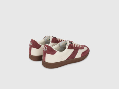 United Colors of Benetton United Colors of Benetton Men PU Colorblocked Sneakers Canvas Shoes For Men(Beige, Maroon , 7)