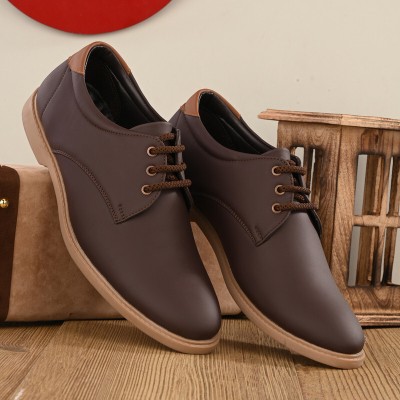 Averatto Brown Office Wear & Party Wear Semi Formal shoe(A9905) Lace Up For Men(Brown)
