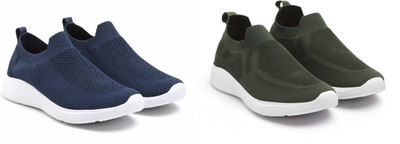 Face Stylish Sports Shoes for Men – Ideal for Running, Gym & Training Sneakers For Men(Navy, Olive , 9)
