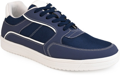 Roadster Comfortable Outdoor Synthetic Leather Lace-Ups Casual Sneakers For Men(Blue , 7)