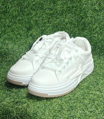 rafi_traders Men_All_White_Star_Sneakers Sneakers For Men(White , 8)