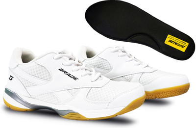 Grade FLEX Squash Shoes For Men(White , 7)