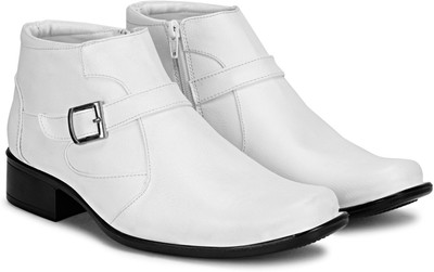 Wenzel Zipper Boots for Men-Formal, Causal, Leather, Office & Parties & All Occasions Boots For Men(White , 10)
