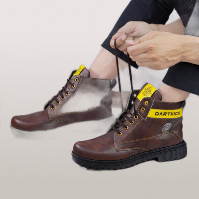 DARTKICK High Tops For Men(Brown , 10)