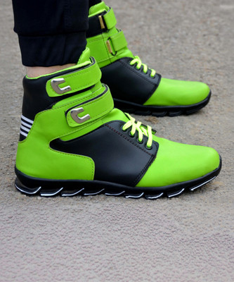 Zixer Trending High Ankle Shoe/Casual Sneaker Funky Shoe for Boy/Casual Shoes High Tops For Men(Green , 8)