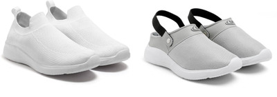 Face Stylish Sports Shoes for Men – Ideal for Running, Gym & Training Sneakers For Men(White, Grey , 10)