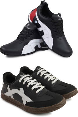 BeeOne Men’s Casual Shoes – Stylish, Comfortable & Durable Everyday Footwear Casuals For Men(Black, Black , 9)