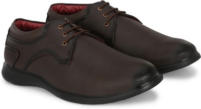 bbok Faux Leather brown derby shoes for man soft inner material with TPR sole Corporate Casuals For Men(Brown)