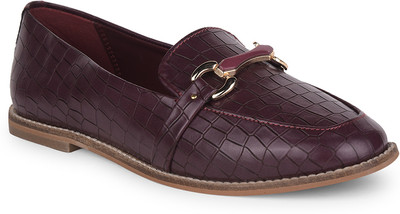 Bata Bata Women’s Casual Loafers – Effortless Style with Everyday Comfort Loafers For Women(Maroon , 7)