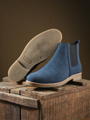 Roadster Men’s Suede Chelsea Boots – Stylish & Comfortable Boots For Men(Blue , 10)