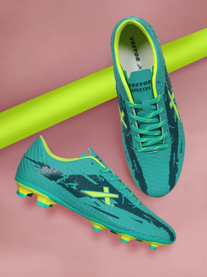 VECTOR X Spectre 2.0 3D Engraved Textured TPU Sole|Synthetic leather Fully Embossed Football Shoes For Men(Green , 6)