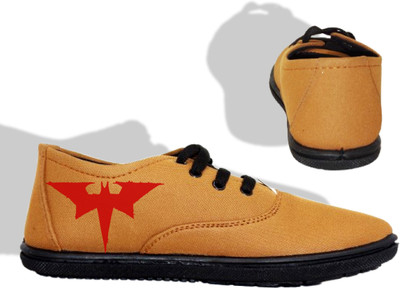 Kenamin Stylish Casual Shoes for Men and kids Casuals For Men(Tan, Red , 8)