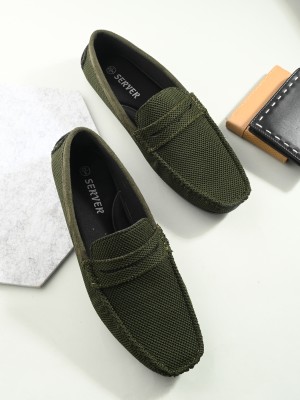 Server Summer Comfortable Outdoor Lightweight | Chunky Classic Breathable Stylish Loafers For Men(Olive , 10)