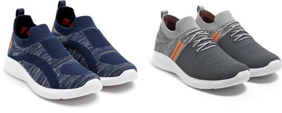 Face Stylish Casual Shoes for all , comfortable, soft. Sneakers For Men(Grey, Orange, Navy , 6)