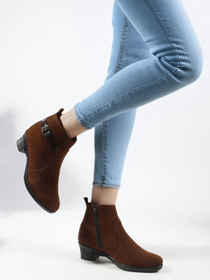 THE ALL WAY Boots For Women(Brown , 5)