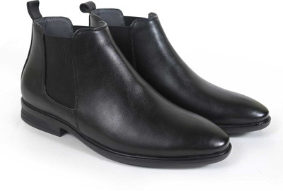 Next Walk Men's Slip On Fashion Chelsea Boots | High Tops, Soft Cushioned Insole, Trendy Boots For Men(Black , 10)