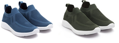 Face Stylish Sports Shoes for Men – Ideal for Running, Gym & Training Sneakers For Men(Blue, Olive , 8)