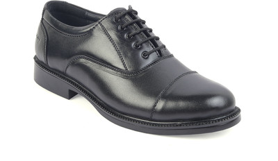 XHUGOY XHUGOY MEDIUM RANGE OXFORD LEATHER SHOE FOR MEN BLACK/TAN COLOUR Oxford For Men(Black , 8)