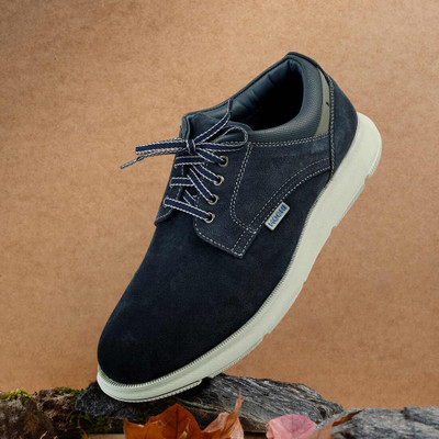 MOCHI Men's Blue Lace Up closure Casual - Lace Ups with Low Heel Boat Shoes For Men(Blue , 6)