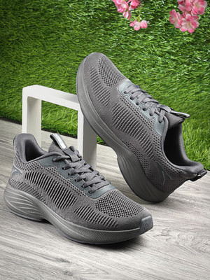 action Runner 114 Breathable Lightweight Cusioned Running Shoes For Men(Grey , 8)