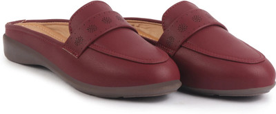 FAUSTO Perforated Strap Mule Wedge Formal Moccasin | Casual Slip-On Backopen Loafers For Women(Beige , 4)