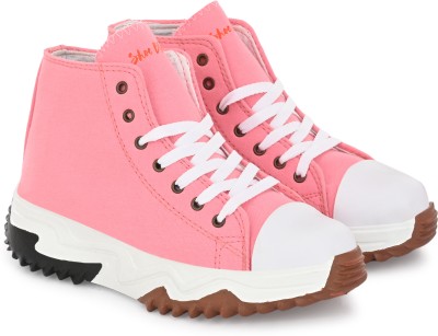 SHOE BLATE Sneakers Shoes Comfortable & Fashionable Premium Quality For Girls And Women High Tops For Men(Pink , 6)