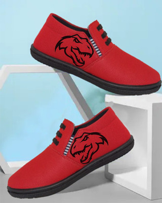 Kenamin Stylish Casual Shoes for Men and kids Casuals For Men(Red, Black , 10)