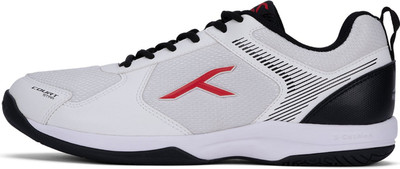 Hundred Court Star Badminton Shoes For Men(White, Black, Red , 3)