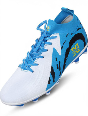 VECTOR X Octane 2.0 Imported High Grade PU Upper PU Sole Durbale Lightweight Embose Football Shoes For Men(White, Blue , 6)