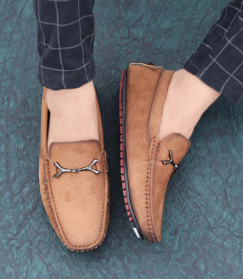 aadi Suede |Lightweight|Comfort|Summer|Trendy Loafers For Men(Beige , 9)