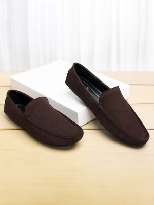 LOUIS STITCH Brown Suede Leather Casual Loafers for Men (ITSUP) Size 11 Loafers For Men(Brown , 11)