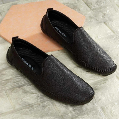 PROVOGUE Provogue Men’s Synthetic Leather Loafers | Lightweight AirMix Casual Shoes Loafers For Men(Brown , 8)