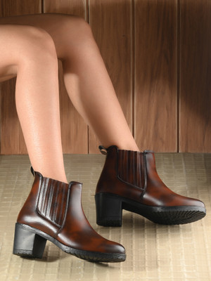 Layasa New Fashion Heel Boots For Women(Brown , 7)