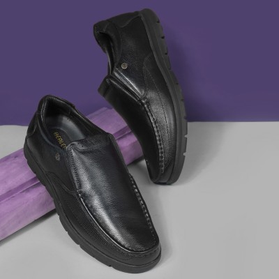LIBERTY Healers OSL-22 EVA Sole Formal Shoes | Slip-on Stylish | Memory Foam Insole Loafers For Men(Black)