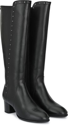 Delize Knee High Hoots Boots For Women(Black , 3)