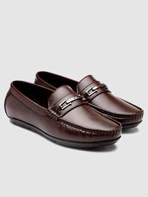 action DRIVE 143 Trendy Comfortable Stylish Casual Slip On Loafers Loafers For Men(Brown , 6)