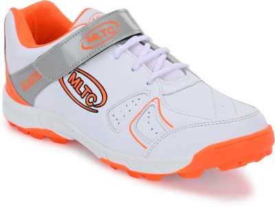 MLTC Comfortable|Lightweight|Breathable|Sport's|Running Cricket Shoes For Men(Orange, White , 7)