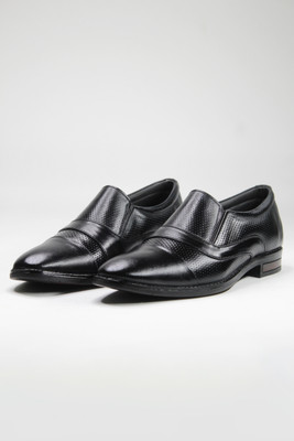 Meesa Shoppe Men’s Formal Leather Shoes – Elegant, Durable & Comfortable Office Footwear Slip On For Men(Black , 6)