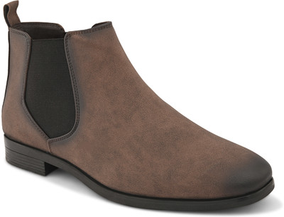 Roadster Two Tone Synthetic Casual Chelsea Boots Boots For Men(Brown , 6)