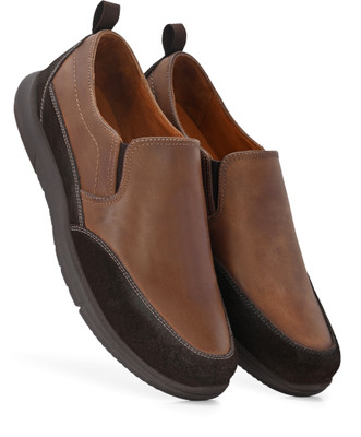 Harrytech London Men's Premium Leather Slip On - Elegant Versatile & Ultra Light Weight EVA Sole Slip On For Men(Tan , 10)