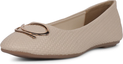 Bata Women's Stylish & Comfortable Ballerina Flats for Daily Wear Bellies For Women(Beige , 6)
