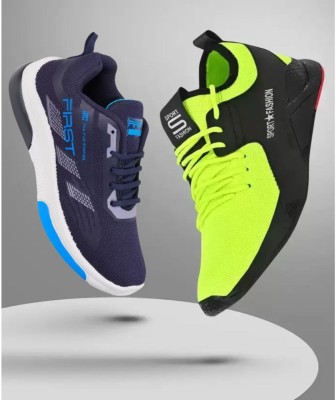 HOTSTYLE Combo Pack Of 2 Sneakers For Men(Green, Blue)