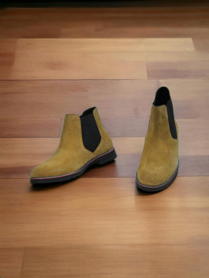 Meesa Shoppe Men’s Leather Boots – Stylish, Durable & Comfortable Casual Footwear Boots For Men(Tan , 6)