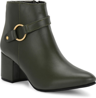 Roadster Stylish& Trendy Primium Boots For Women(Olive , 8)