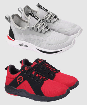 HOTSTYLE 2 Pair Combo Stylish & Trendy Running Shoes For Men(Multicolor , 6)