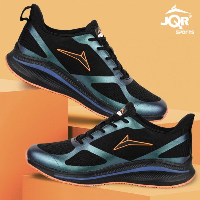 JQR GLOBAL Sports shoes, Walking, Lightweight, Trekking, Stylish Running Shoes For Men(Black, Orange)