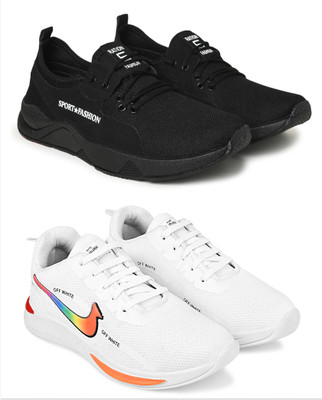 Free Kicks Sneakers For Men(Black, White , 9)