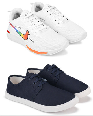 Free Kicks Combo Of 2 Shoes FK-NK-900 & FK-201 Sneakers For Men(Navy , 9)