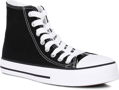 London Rag Black High Top Basketball Canvas Sneakers Sneakers For Men(Black , 6)