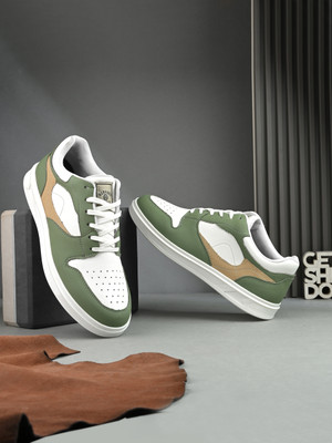 HARVARD Men’s Green & White Casual Sneakers with Multi-Panel Premium Upper and TPR Sole Sneakers For Men(Green , 8)